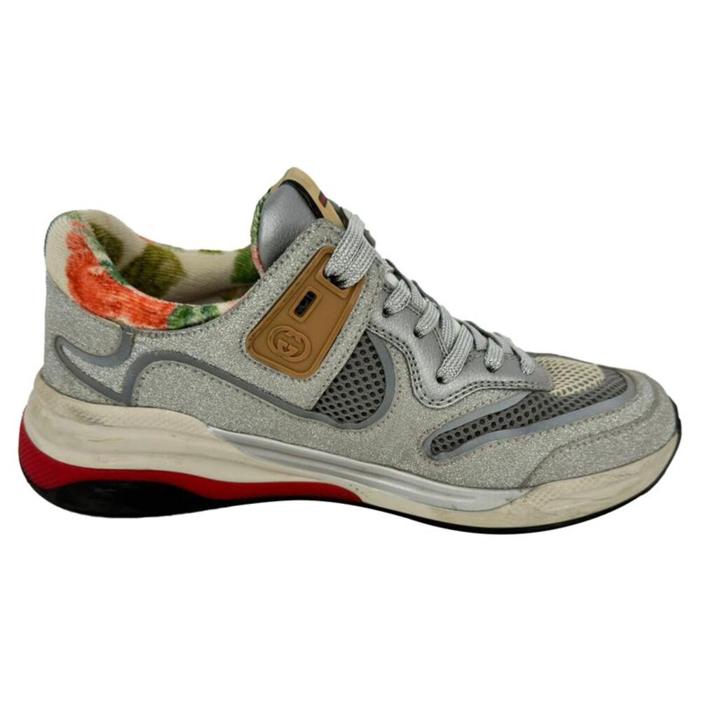 Gucci Ultrapace Low Top Sneakers in Silver Glitter